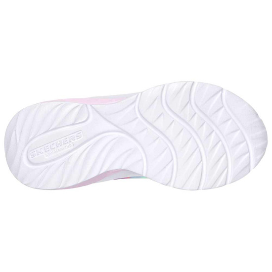 Skechers Bungee And Strap Sneaker W/ Multi Print & Sparkle Mesh Upper Skechers Bungee And Strap Sneaker W/ Multi Print & Sparkle Mesh Upper
